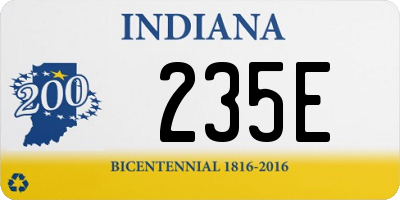IN license plate 235E