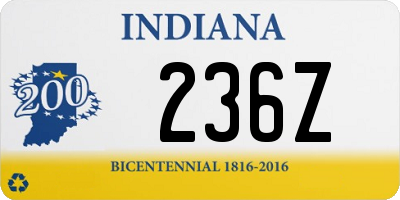 IN license plate 236Z