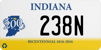 IN license plate 238N