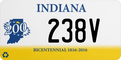 IN license plate 238V
