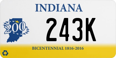 IN license plate 243K