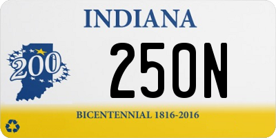 IN license plate 250N