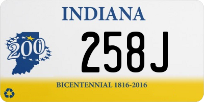 IN license plate 258J