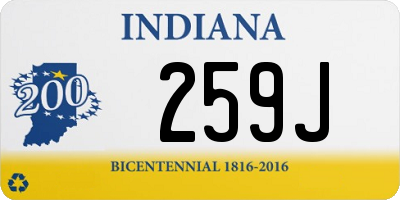 IN license plate 259J