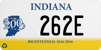 IN license plate 262E