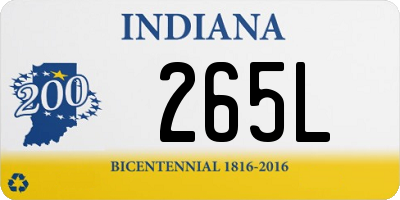 IN license plate 265L