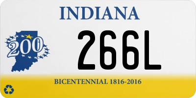 IN license plate 266L
