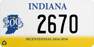 IN license plate 267O