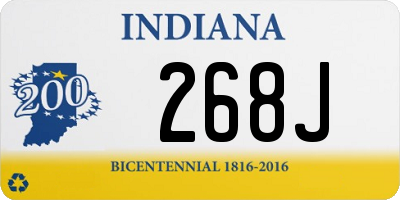 IN license plate 268J