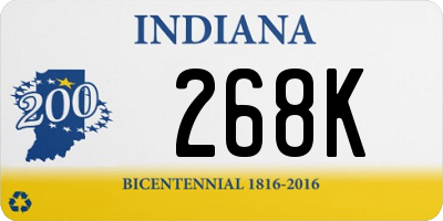 IN license plate 268K