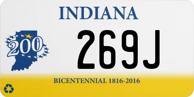 IN license plate 269J