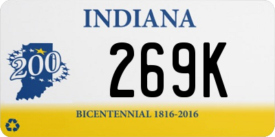 IN license plate 269K