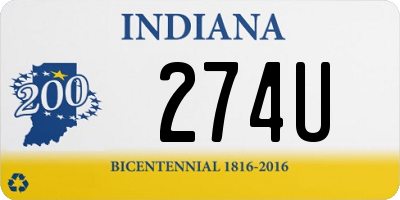 IN license plate 274U