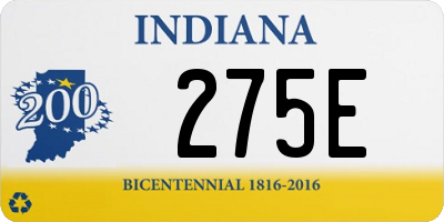 IN license plate 275E