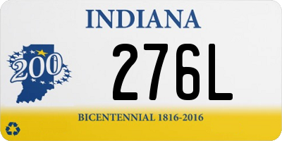 IN license plate 276L