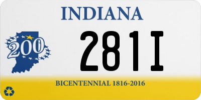 IN license plate 281I