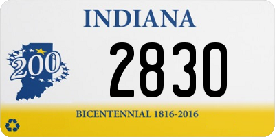 IN license plate 283O