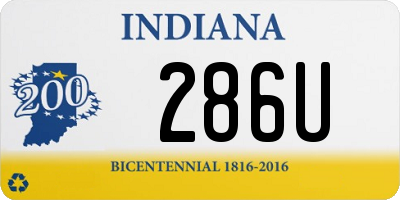 IN license plate 286U