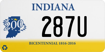 IN license plate 287U