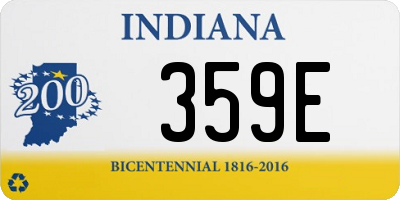 IN license plate 359E