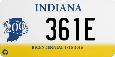 IN license plate 361E