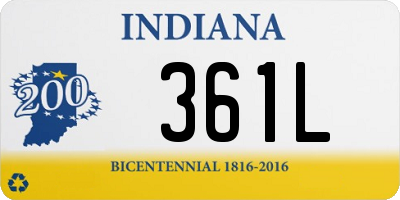 IN license plate 361L