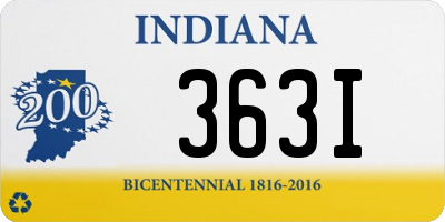 IN license plate 363I