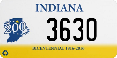 IN license plate 363O
