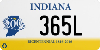 IN license plate 365L