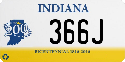 IN license plate 366J