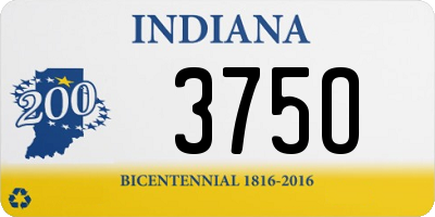 IN license plate 375O