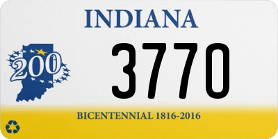 IN license plate 377O