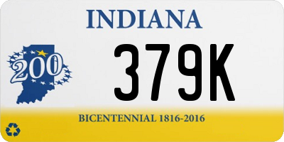 IN license plate 379K