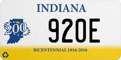 IN license plate 920E