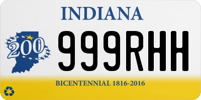IN license plate 999RHH