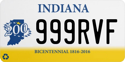 IN license plate 999RVF