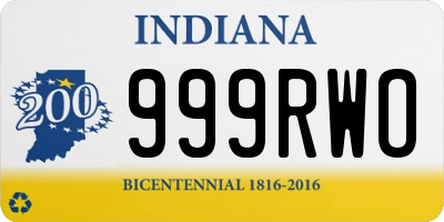IN license plate 999RWO