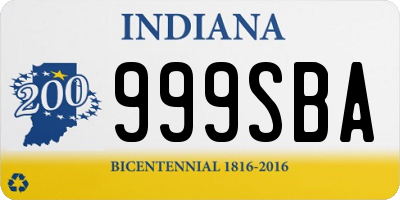 IN license plate 999SBA