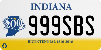 IN license plate 999SBS