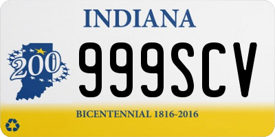 IN license plate 999SCV