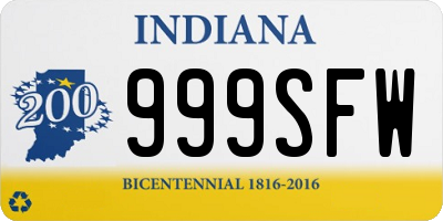IN license plate 999SFW
