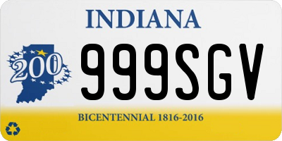 IN license plate 999SGV