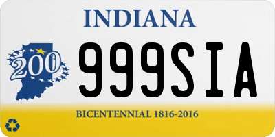 IN license plate 999SIA