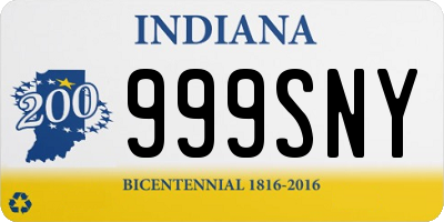 IN license plate 999SNY