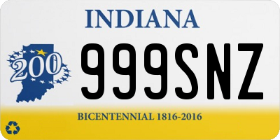 IN license plate 999SNZ