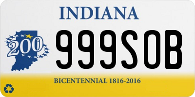 IN license plate 999SOB
