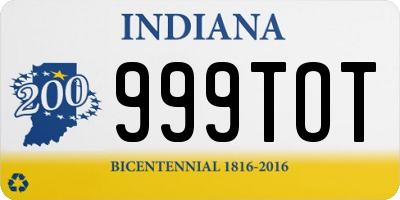IN license plate 999TOT