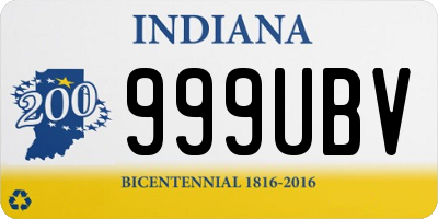 IN license plate 999UBV