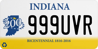IN license plate 999UVR