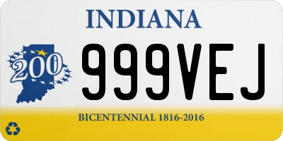 IN license plate 999VEJ